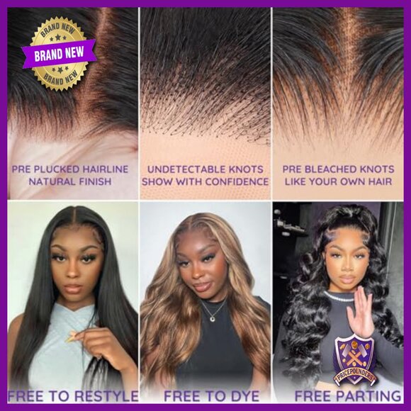 13x6 HD Lace Front Human Hair Wig 30inch 180 Density Pre-Plucked Glueless main image 6